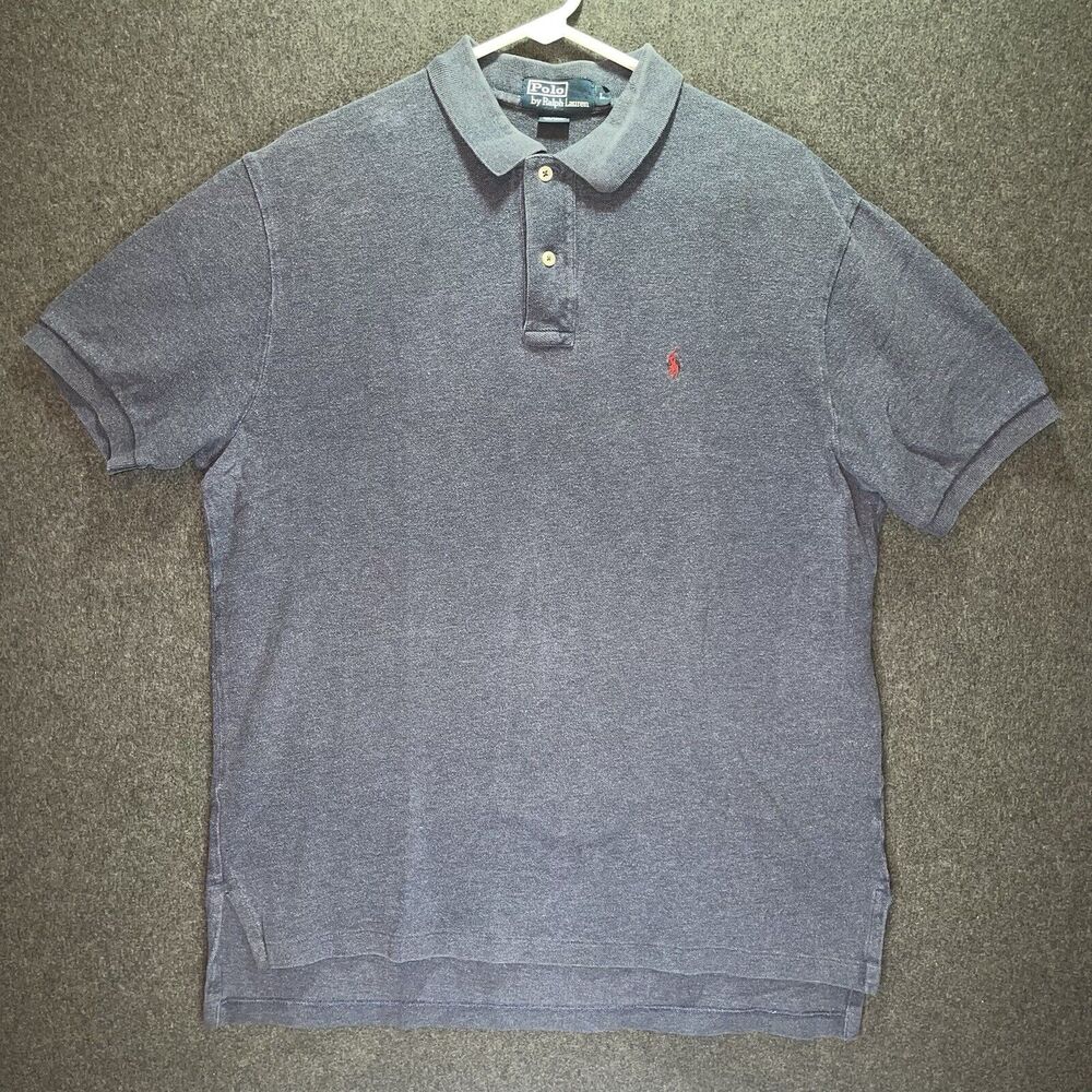 Vintage Polo Ralph Lauren Men Custom Slim Fit Mesh Polo Shirt Pony Logo L